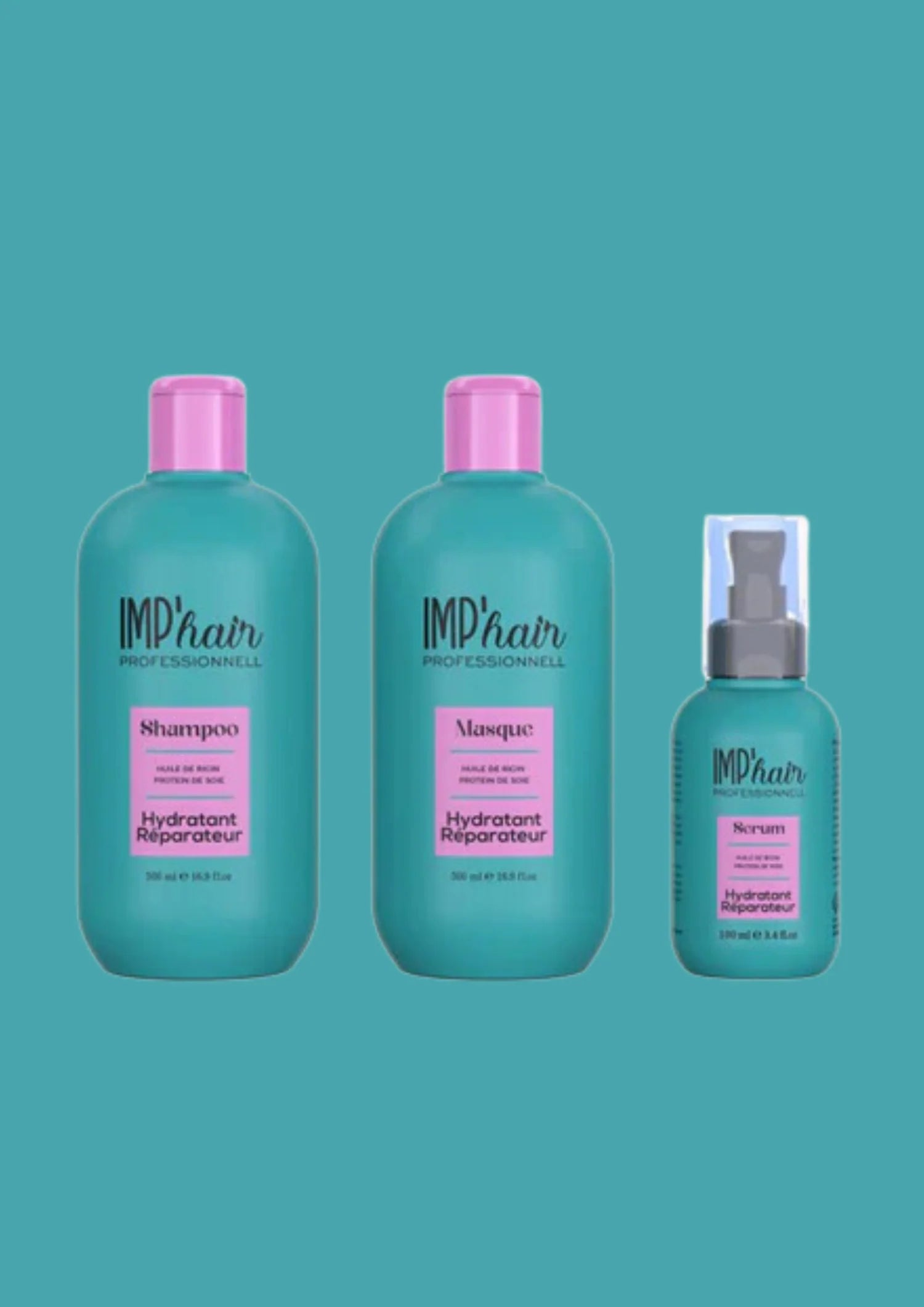 Imp’hair trio soin réparateur - ricin & protéines de soie : shampoing, masque et sérum