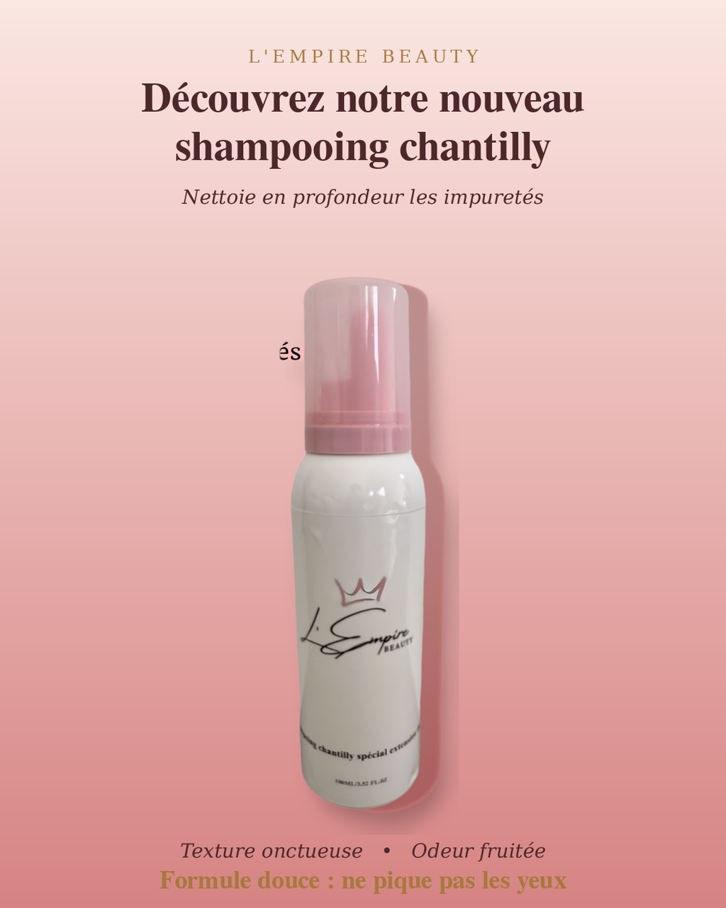 Mousse chantilly nettoyante – Extensions de cils | L’Empire Beauty